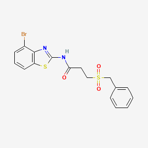 molecular formula C17H15BrN2O3S2 B2783899 3-(benzylsulfonyl)-N-(4-bromobenzo[d]thiazol-2-yl)propanamide CAS No. 923472-82-6