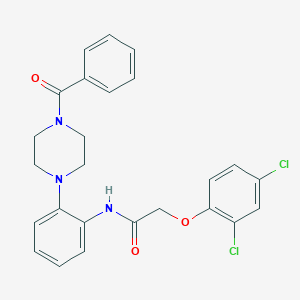 molecular formula C25H23Cl2N3O3 B278391 N-[2-(4-benzoyl-1-piperazinyl)phenyl]-2-(2,4-dichlorophenoxy)acetamide 