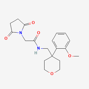 molecular formula C19H24N2O5 B2783911 2-(2,5-dioxopyrrolidin-1-yl)-N-((4-(2-methoxyphenyl)tetrahydro-2H-pyran-4-yl)methyl)acetamide CAS No. 1207030-19-0