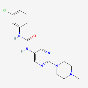 molecular formula C16H19ClN6O B2783914 1-(3-Chlorophenyl)-3-(2-(4-methylpiperazin-1-yl)pyrimidin-5-yl)urea CAS No. 1396813-44-7