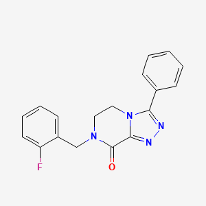 molecular formula C18H15FN4O B2783917 7-(2-fluorobenzyl)-3-phenyl-6,7-dihydro[1,2,4]triazolo[4,3-a]pyrazin-8(5H)-one CAS No. 1986550-13-3