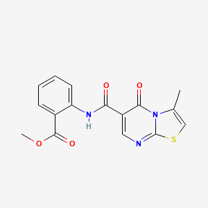 molecular formula C16H13N3O4S B2783920 methyl 2-(3-methyl-5-oxo-5H-thiazolo[3,2-a]pyrimidine-6-carboxamido)benzoate CAS No. 851945-36-3