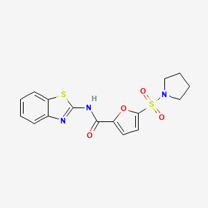 molecular formula C16H15N3O4S2 B2783922 N-(benzo[d]thiazol-2-yl)-5-(pyrrolidin-1-ylsulfonyl)furan-2-carboxamide CAS No. 1170102-28-9