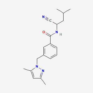 molecular formula C19H24N4O B2783931 N-(1-cyano-3-methylbutyl)-3-[(3,5-dimethyl-1H-pyrazol-1-yl)methyl]benzamide CAS No. 1311479-15-8