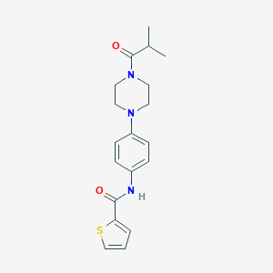 molecular formula C19H23N3O2S B278394 N-[4-(4-isobutyryl-1-piperazinyl)phenyl]-2-thiophenecarboxamide 