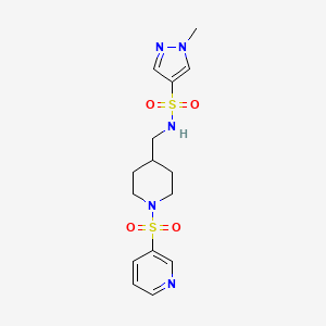 molecular formula C15H21N5O4S2 B2783942 1-methyl-N-((1-(pyridin-3-ylsulfonyl)piperidin-4-yl)methyl)-1H-pyrazole-4-sulfonamide CAS No. 1797873-03-0