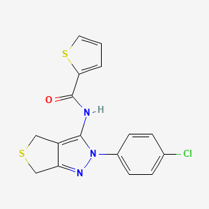 N-[2-(4-chlorophenyl)-4,6-dihydrothieno[3,4-c]pyrazol-3-yl]thiophene-2-carboxamide