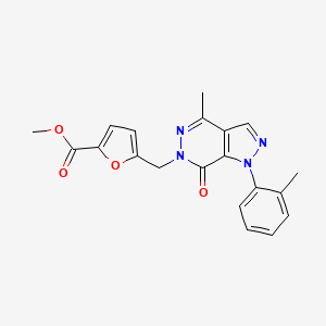 molecular formula C20H18N4O4 B2783946 methyl 5-((4-methyl-7-oxo-1-(o-tolyl)-1H-pyrazolo[3,4-d]pyridazin-6(7H)-yl)methyl)furan-2-carboxylate CAS No. 941915-39-5