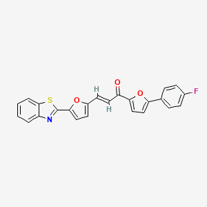 molecular formula C24H14FNO3S B2783948 (2E)-3-[5-(1,3-benzothiazol-2-yl)furan-2-yl]-1-[5-(4-fluorophenyl)furan-2-yl]prop-2-en-1-one CAS No. 848748-43-6