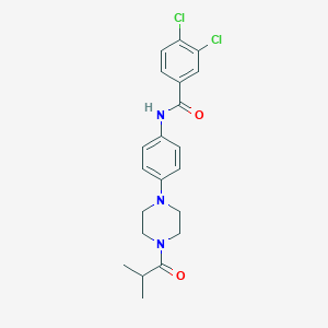 molecular formula C21H23Cl2N3O2 B278395 3,4-dichloro-N-[4-(4-isobutyryl-1-piperazinyl)phenyl]benzamide 