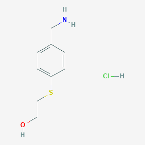 B2783957 2-[4-(Aminomethyl)phenyl]sulfanylethanol;hydrochloride CAS No. 2418727-30-5