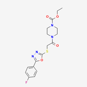 B2783959 Ethyl 4-({[5-(4-fluorophenyl)-1,3,4-oxadiazol-2-yl]thio}acetyl)piperazine-1-carboxylate CAS No. 850937-00-7