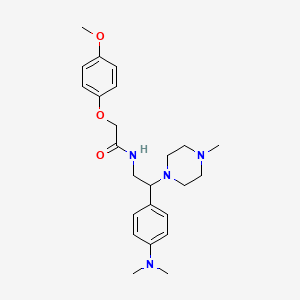 molecular formula C24H34N4O3 B2783977 N-(2-(4-(二甲基氨基)苯基)-2-(4-甲基哌嗪-1-基)乙基)-2-(4-甲氧基苯氧基)乙酰胺 CAS No. 1005305-32-7