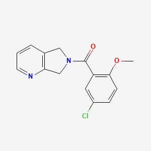 molecular formula C15H13ClN2O2 B2783981 (5-chloro-2-methoxyphenyl)(5H-pyrrolo[3,4-b]pyridin-6(7H)-yl)methanone CAS No. 2309733-58-0