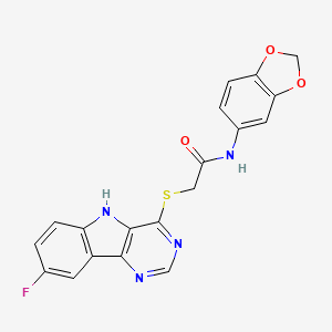 molecular formula C19H13FN4O3S B2783985 N-(3-氯苯基)-2-(5-吡嗪-2-基-1,3,4-噁二唑-2-基)乙酰胺 CAS No. 1115997-48-2