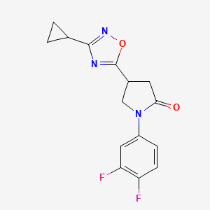 molecular formula C15H13F2N3O2 B2783987 4-(3-Cyclopropyl-1,2,4-oxadiazol-5-yl)-1-(3,4-difluorophenyl)pyrrolidin-2-one CAS No. 1170632-06-0