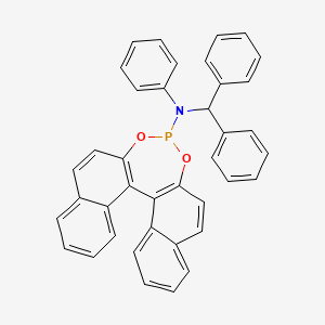 molecular formula C39H28NO2P B2783990 N-Benzhydryl-N-phenyl-12,14-dioxa-13-phosphapentacyclo[13.8.0.02,11.03,8.018,23]tricosa-1(15),2(11),3,5,7,9,16,18,20,22-decaen-13-amine CAS No. 1435947-11-7