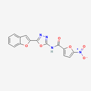 molecular formula C15H8N4O6 B2783992 N-(5-(benzofuran-2-yl)-1,3,4-oxadiazol-2-yl)-5-nitrofuran-2-carboxamide CAS No. 922043-97-8