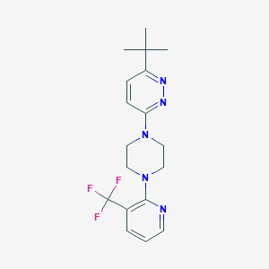 molecular formula C18H22F3N5 B2783993 3-Tert-butyl-6-[4-[3-(trifluoromethyl)pyridin-2-yl]piperazin-1-yl]pyridazine CAS No. 2380173-89-5