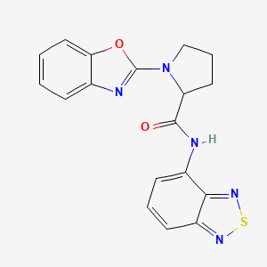 molecular formula C18H15N5O2S B2783996 N-(2,1,3-benzothiadiazol-4-yl)-1-(1,3-benzoxazol-2-yl)pyrrolidine-2-carboxamide CAS No. 2097865-57-9