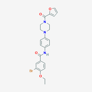 molecular formula C24H24BrN3O4 B278400 3-bromo-4-ethoxy-N-{4-[4-(2-furoyl)-1-piperazinyl]phenyl}benzamide 