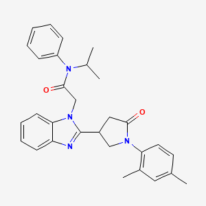 molecular formula C30H32N4O2 B2784009 2-{2-[1-(2,4-二甲基苯基)-5-氧代吡咯烷-3-基]-1H-1,3-苯并咪唑-1-基}-N-苯基-N-(异丙基)乙酰胺 CAS No. 847394-35-8