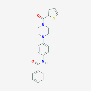 molecular formula C22H21N3O2S B278401 N-{4-[4-(2-thienylcarbonyl)-1-piperazinyl]phenyl}benzamide 