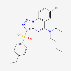 molecular formula C23H26ClN5O2S B2784016 N-butyl-7-chloro-N-ethyl-3-[(4-ethylphenyl)sulfonyl][1,2,3]triazolo[1,5-a]quinazolin-5-amine CAS No. 893789-53-2
