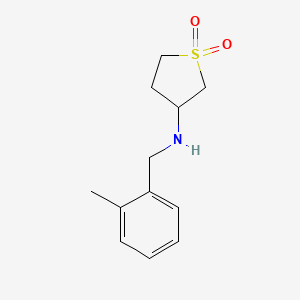 molecular formula C12H17NO2S B2784017 3-((2-Methylbenzyl)amino)tetrahydrothiophene 1,1-dioxide CAS No. 1019535-27-3