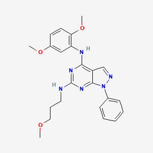 molecular formula C23H26N6O3 B2784021 N~4~-(2,5-dimethoxyphenyl)-N~6~-(3-methoxypropyl)-1-phenyl-1H-pyrazolo[3,4-d]pyrimidine-4,6-diamine CAS No. 946297-67-2