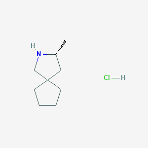 molecular formula C9H18ClN B2784022 (3R)-3-Methyl-2-azaspiro[4.4]nonane;hydrochloride CAS No. 2418594-25-7