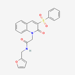 molecular formula C22H18N2O5S B2784029 N-(furan-2-ylmethyl)-2-(2-oxo-3-(phenylsulfonyl)quinolin-1(2H)-yl)acetamide CAS No. 1115979-50-4