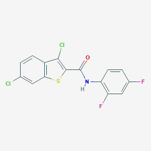molecular formula C15H7Cl2F2NOS B278403 3,6-dichloro-N-(2,4-difluorophenyl)-1-benzothiophene-2-carboxamide 