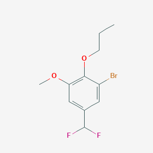 molecular formula C11H13BrF2O2 B2784030 1-Bromo-5-(difluoromethyl)-3-methoxy-2-propoxybenzene CAS No. 2248301-33-7