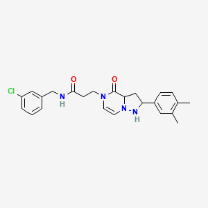 molecular formula C24H23ClN4O2 B2784038 N-[(3-chlorophenyl)methyl]-3-[2-(3,4-dimethylphenyl)-4-oxo-4H,5H-pyrazolo[1,5-a]pyrazin-5-yl]propanamide CAS No. 1326854-02-7