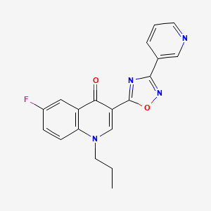 molecular formula C19H15FN4O2 B2784047 6-fluoro-1-propyl-3-(3-(pyridin-3-yl)-1,2,4-oxadiazol-5-yl)quinolin-4(1H)-one CAS No. 1251677-12-9