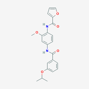 molecular formula C22H22N2O5 B278405 N-{4-[(3-isopropoxybenzoyl)amino]-2-methoxyphenyl}-2-furamide 