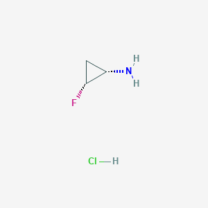 molecular formula C3H7ClFN B2784050 (1S,2R)-2-fluorocyclopropan-1-amine hydrochloride CAS No. 141042-20-8
