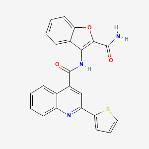 molecular formula C23H15N3O3S B2784055 N-(2-羰基苯并呋喃-3-基)-2-(噻吩-2-基)喹啉-4-甲酰胺 CAS No. 361174-58-5