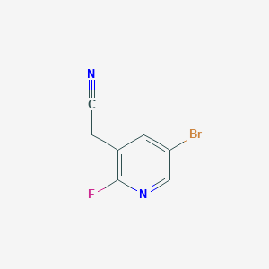 molecular formula C7H4BrFN2 B2784057 2-(5-Bromo-2-fluoropyridin-3-yl)acetonitrile CAS No. 1227606-59-8
