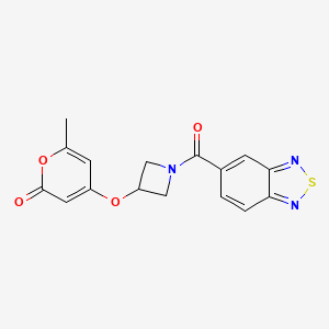 molecular formula C16H13N3O4S B2784058 4-((1-(benzo[c][1,2,5]thiadiazole-5-carbonyl)azetidin-3-yl)oxy)-6-methyl-2H-pyran-2-one CAS No. 1798678-19-9