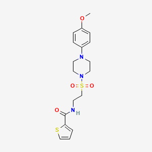 molecular formula C18H23N3O4S2 B2784060 N-[2-[4-(4-甲氧基苯基)哌嗪-1-基]磺酰乙基]噻吩-2-甲酰胺 CAS No. 897610-88-7