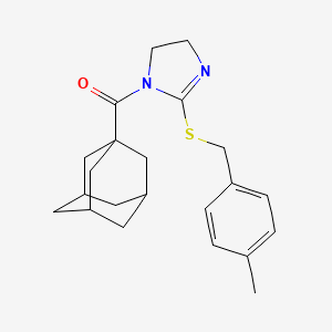 molecular formula C22H28N2OS B2784062 1-Adamantyl-[2-[(4-methylphenyl)methylsulfanyl]-4,5-dihydroimidazol-1-yl]methanone CAS No. 851804-81-4