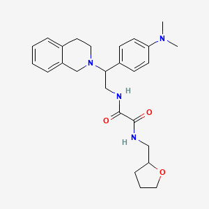 molecular formula C26H34N4O3 B2784067 N1-(2-(3,4-dihydroisoquinolin-2(1H)-yl)-2-(4-(dimethylamino)phenyl)ethyl)-N2-((tetrahydrofuran-2-yl)methyl)oxalamide CAS No. 941995-76-2