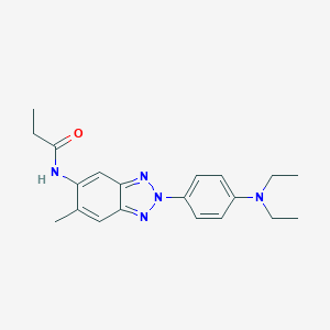molecular formula C20H25N5O B278408 N-{2-[4-(diethylamino)phenyl]-6-methyl-2H-benzotriazol-5-yl}propanamide 