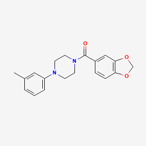 molecular formula C19H20N2O3 B2784083 1-(2H-1,3-benzodioxole-5-carbonyl)-4-(3-methylphenyl)piperazine CAS No. 1050652-60-2