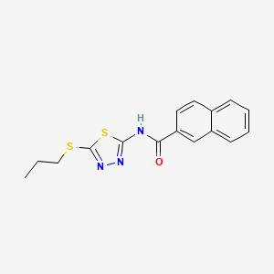 molecular formula C16H15N3OS2 B2784085 N-(5-(丙硫基)-1,3,4-噻二唑-2-基)-2-萘甲酰胺 CAS No. 391875-21-1