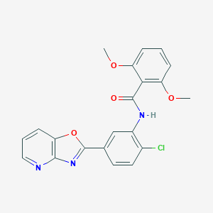 molecular formula C21H16ClN3O4 B278409 N-(2-Chloro-5-oxazolo[4,5-b]pyridin-2-yl-phenyl)-2,6-dimethoxy-benzamide 
