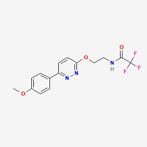 molecular formula C15H14F3N3O3 B2784093 2,2,2-trifluoro-N-(2-((6-(4-methoxyphenyl)pyridazin-3-yl)oxy)ethyl)acetamide CAS No. 946267-39-6