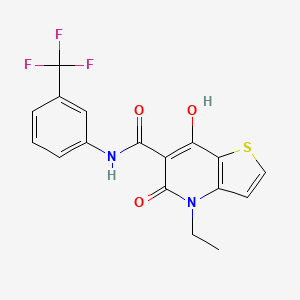 molecular formula C17H13F3N2O3S B2784104 4-ethyl-7-hydroxy-5-oxo-N-(3-(trifluoromethyl)phenyl)-4,5-dihydrothieno[3,2-b]pyridine-6-carboxamide CAS No. 1251682-39-9